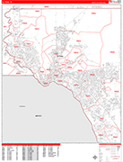 El Paso  Wall Map Red Line Style